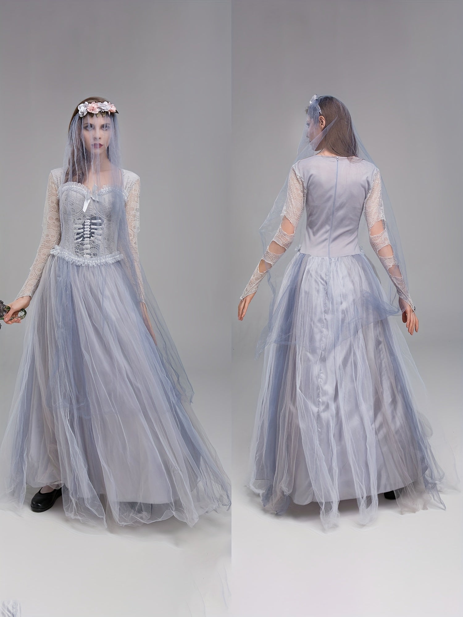 Women’s Lace Maxi Dress | Gothic Corpse Bride Halloween Costume 1