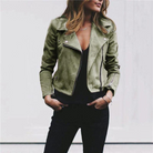 Women's Leather Jacket with Asymmetrical Zip and Lapel Collar 0
