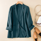Women's Lightweight Casual Jacket with Lapel Collar and Patch Pockets – Perfect for Spring & Autumn 2