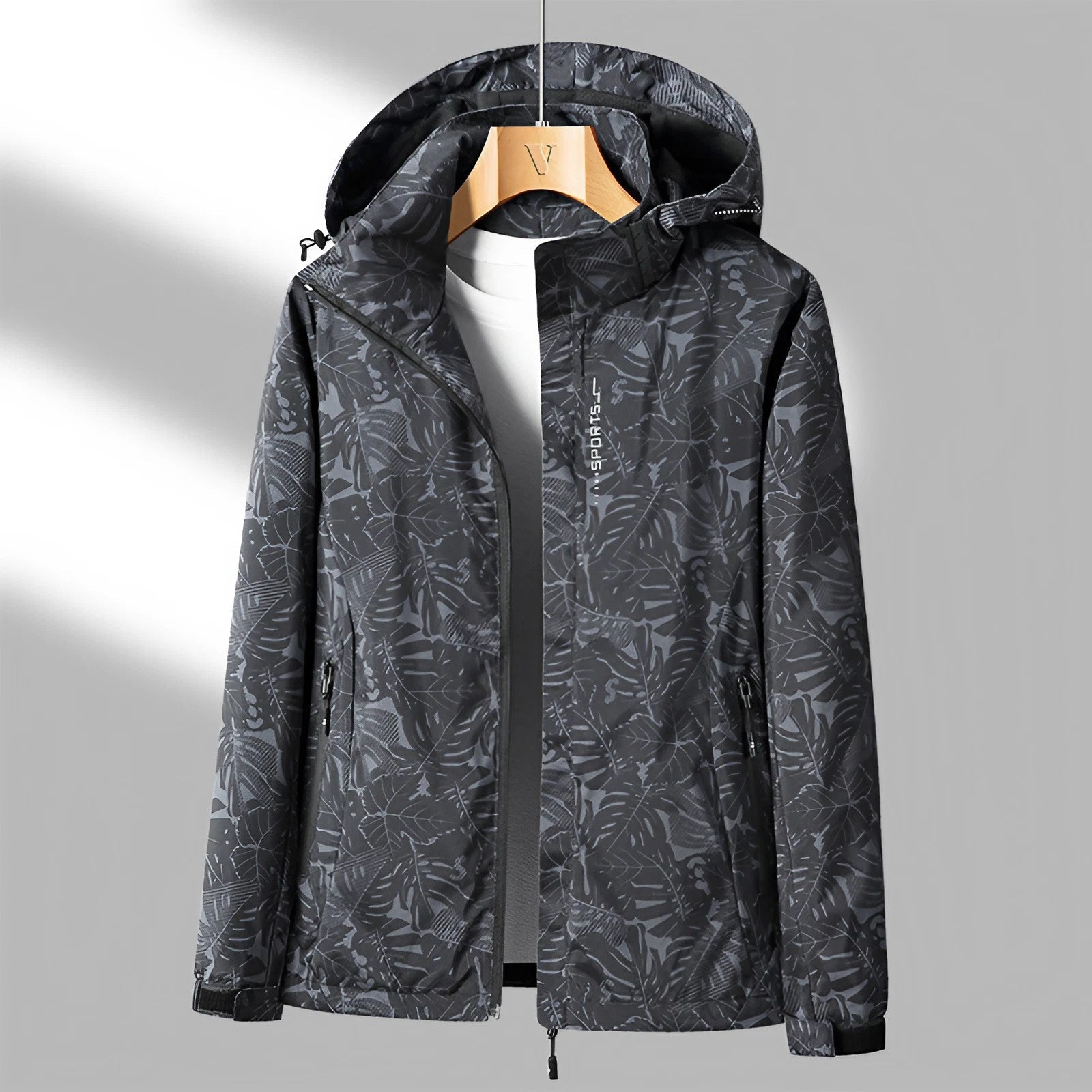Women's Lightweight Waterproof Jacket with Adjustable Hood and Zip Pockets for Outdoor Activities 3