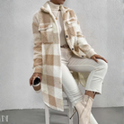 Women's Long Plaid Coat – Full-Length Winter Style with Pockets 2