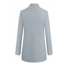 Women's Long Wool Trench Coat with Stand Collar and Sleek Fit 6