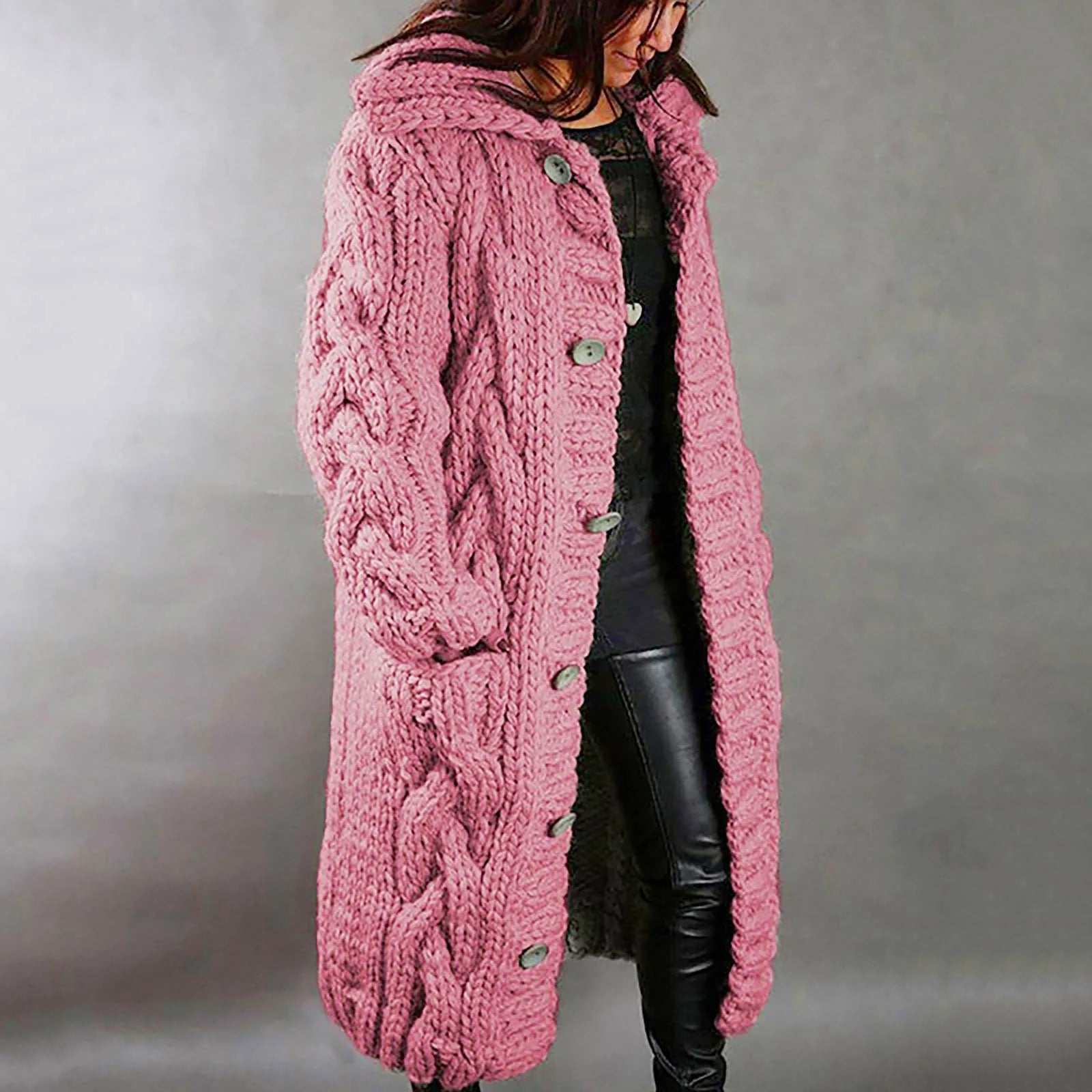 Women's Oversized Cardigan With Cable 0
