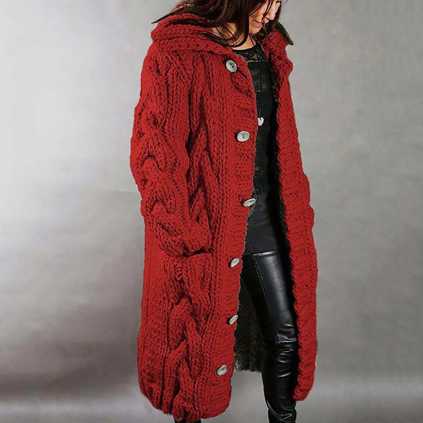 Women's Oversized Cardigan With Cable 3