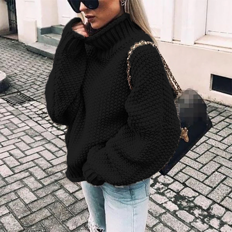 Women’s Oversized Chunky Knit Turtleneck Jumper 0