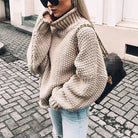 Women’s Oversized Chunky Knit Turtleneck Jumper 1