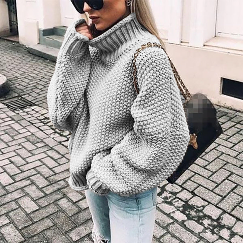 Women’s Oversized Chunky Knit Turtleneck Jumper 3
