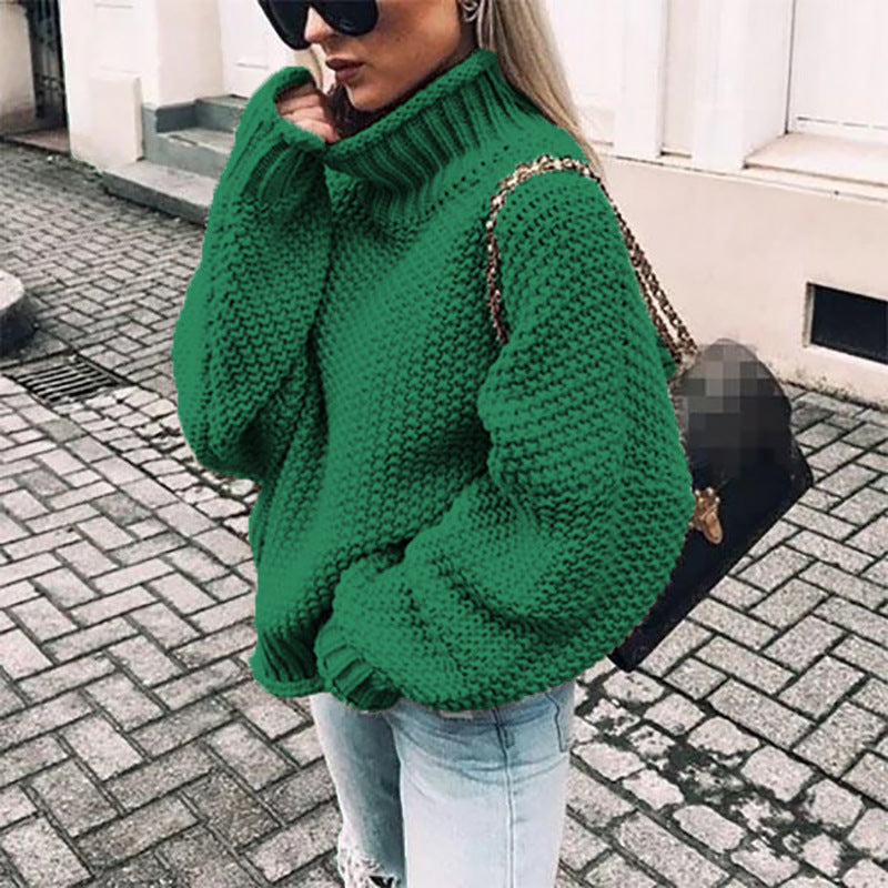 Women’s Oversized Chunky Knit Turtleneck Jumper 4