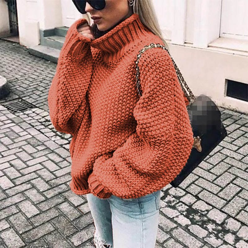 Women’s Oversized Chunky Knit Turtleneck Jumper 5