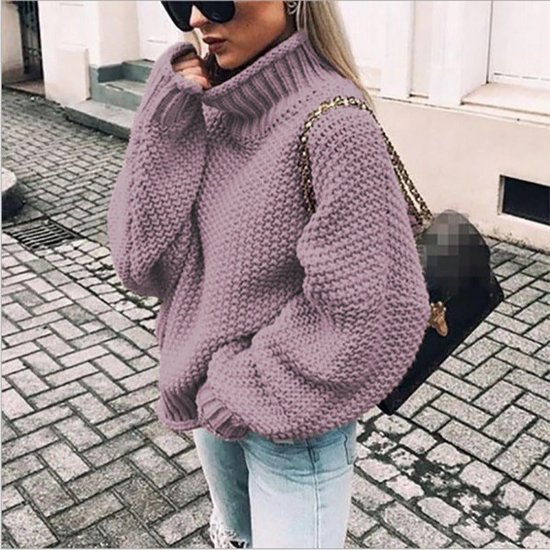 Women’s Oversized Chunky Knit Turtleneck Jumper 6