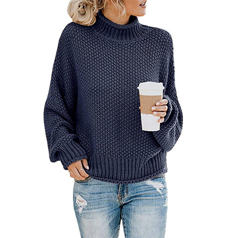 Women’s Oversized Chunky Knit Turtleneck Jumper 8