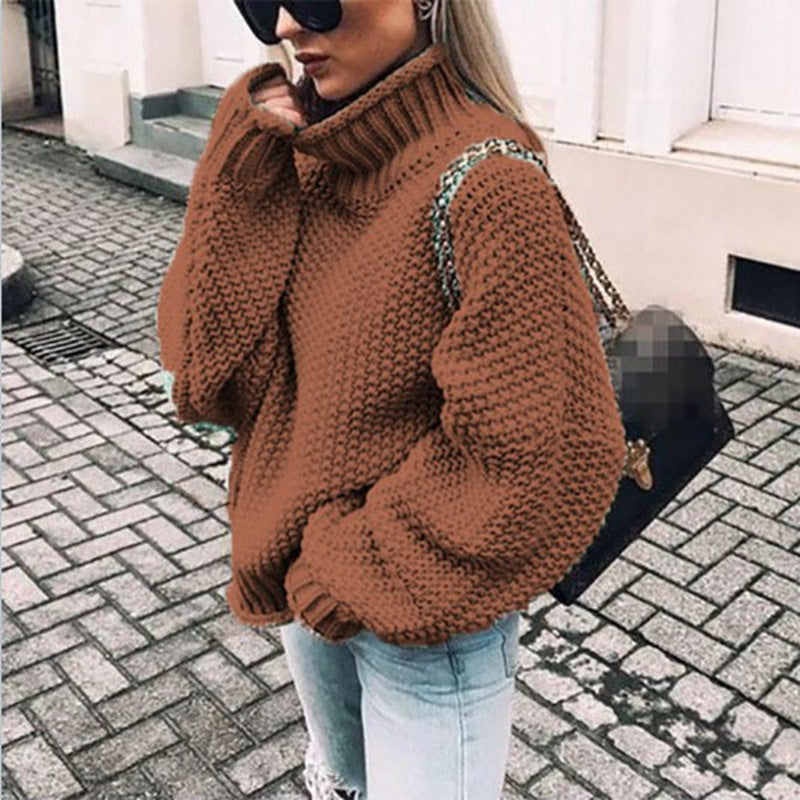 Women’s Oversized Chunky Knit Turtleneck Jumper 9