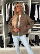 Women's Quilted Bomber Jacket with Zip Front and Ribbed Trim 5