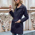 Women’s Relaxed Fit Waterproof Long Rain Jacket – Adjustable Hood, Comfortable Outdoor Coat for All-Weather Protection 3