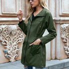 Women’s Relaxed Fit Waterproof Long Rain Jacket – Adjustable Hood, Comfortable Outdoor Coat for All-Weather Protection 4
