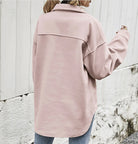 Women’s Stylish Oversized Wool Blend Winter Jacket – Button Front Coat with Functional Chest Flap Pockets 4