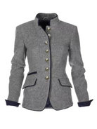 Women's Vintage Buttoned Winter Jacket with High Collar Detail 3