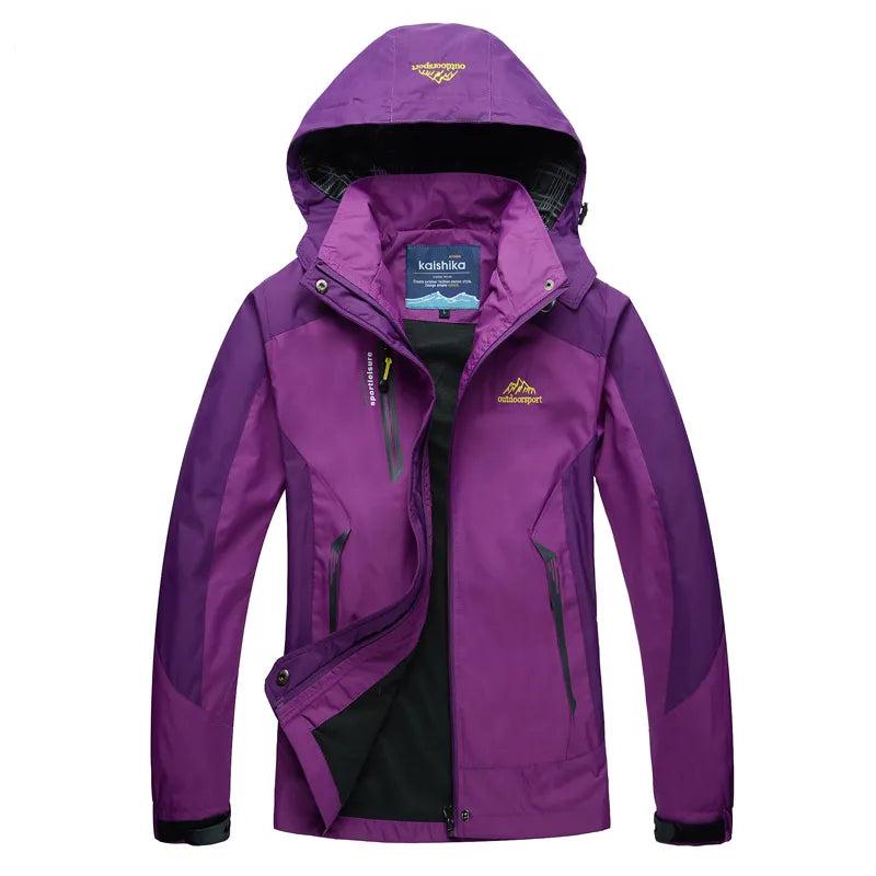 Women's Waterproof Windbreaker Jacket with Sporty Hooded Design 4