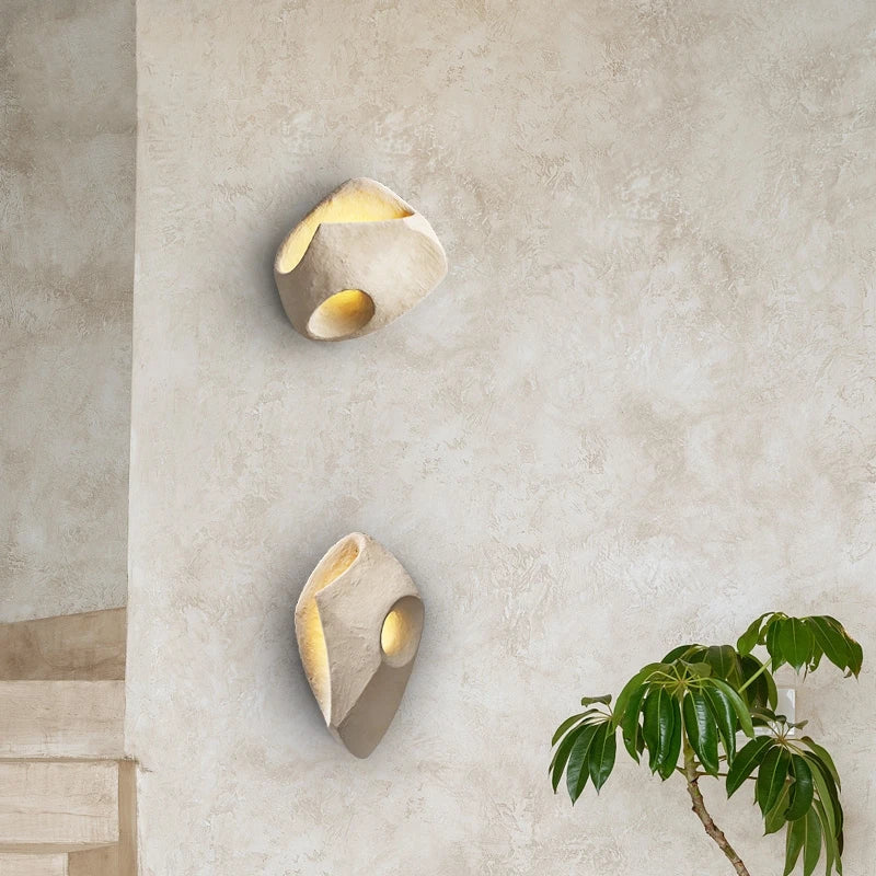 ZenGlow – Wabi-Sabi Cement Wall Sconce with Soft LED Light for Tranquil Interiors 5