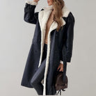 single-breasted winter coat made of soft leather 1