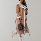 single-breasted winter coat made of soft leather 4